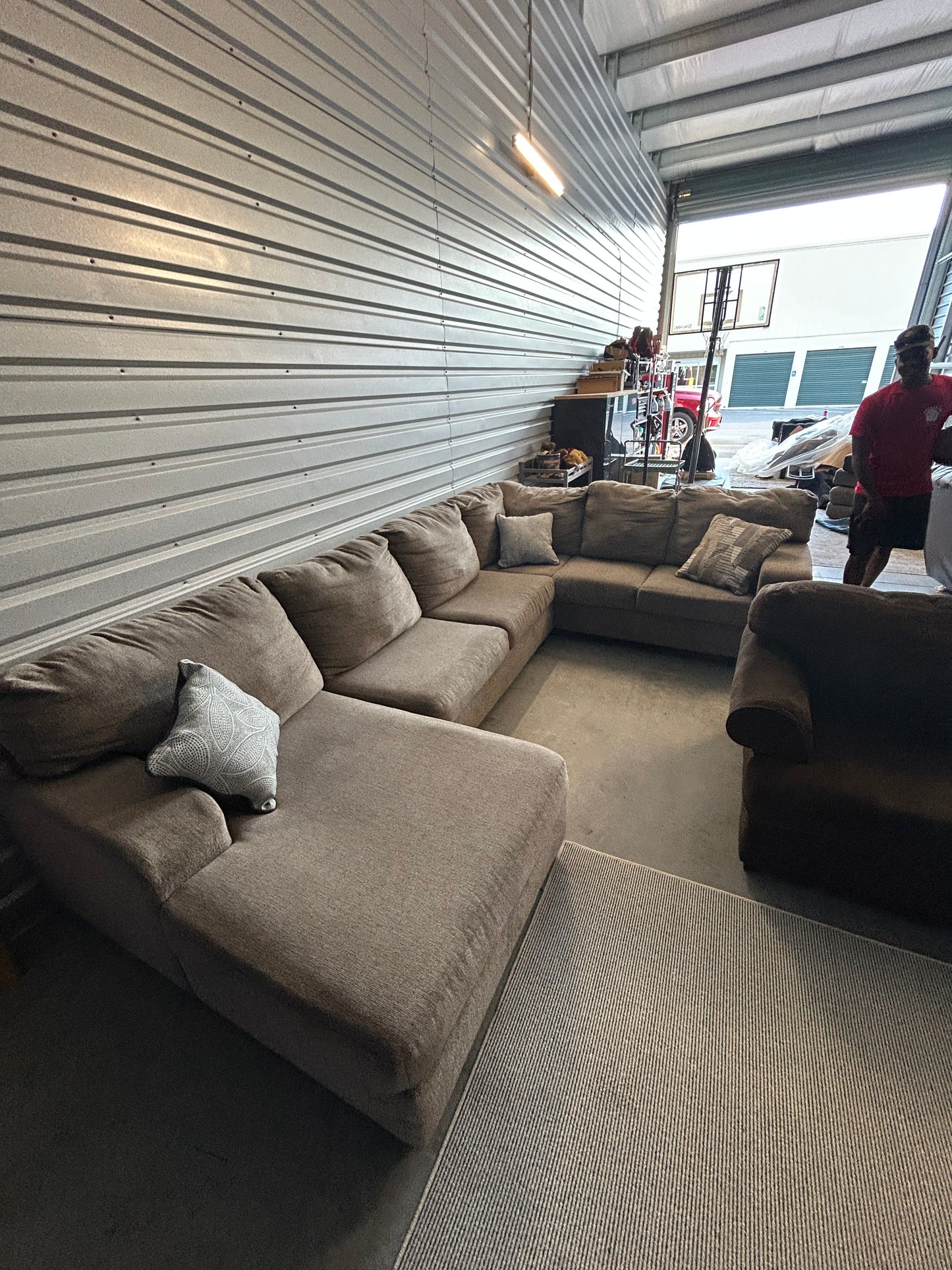 tan U shape Sectional Sofa/ Couch (We Deliver)