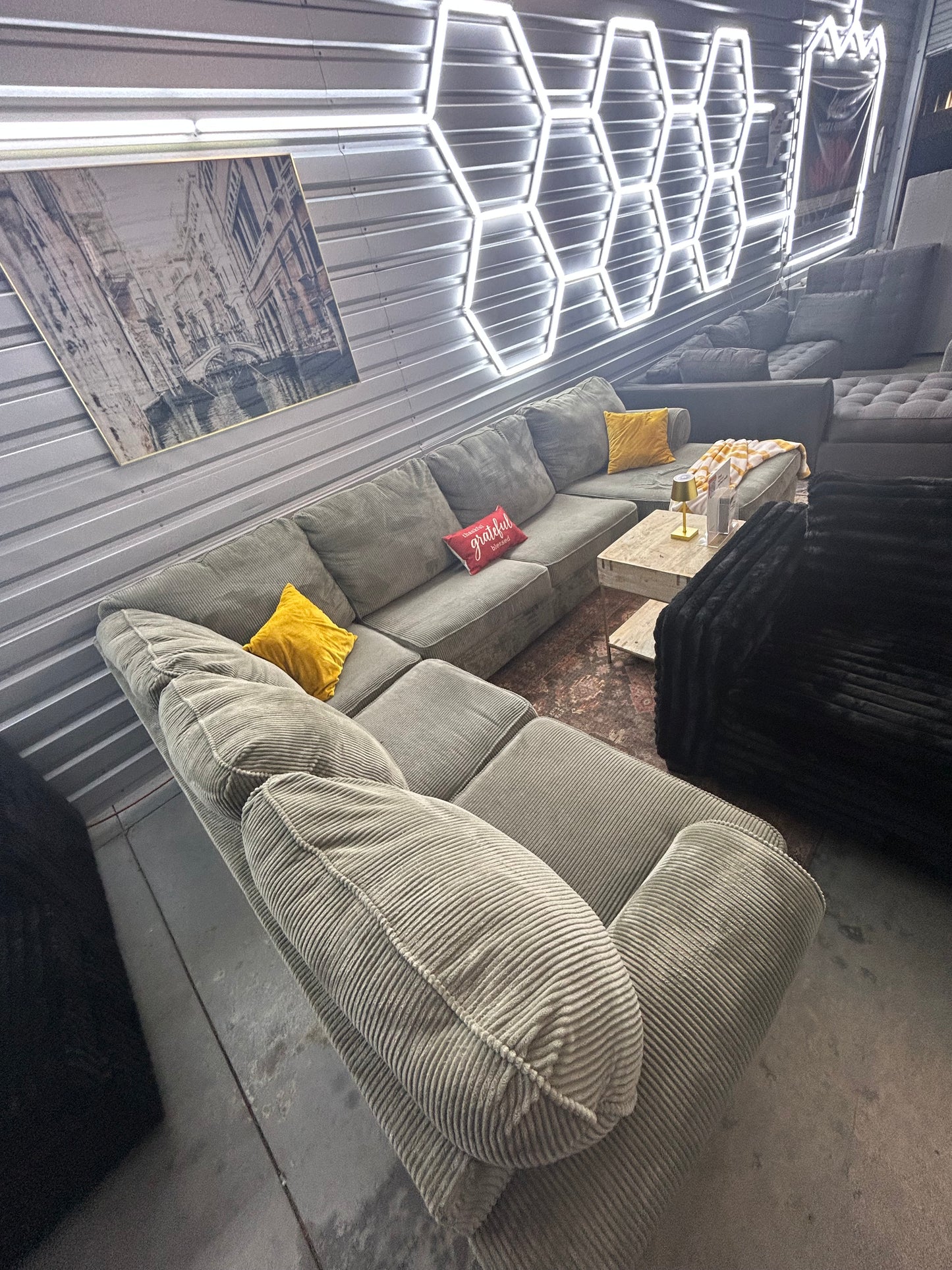 Corduroy U- Shape sectional