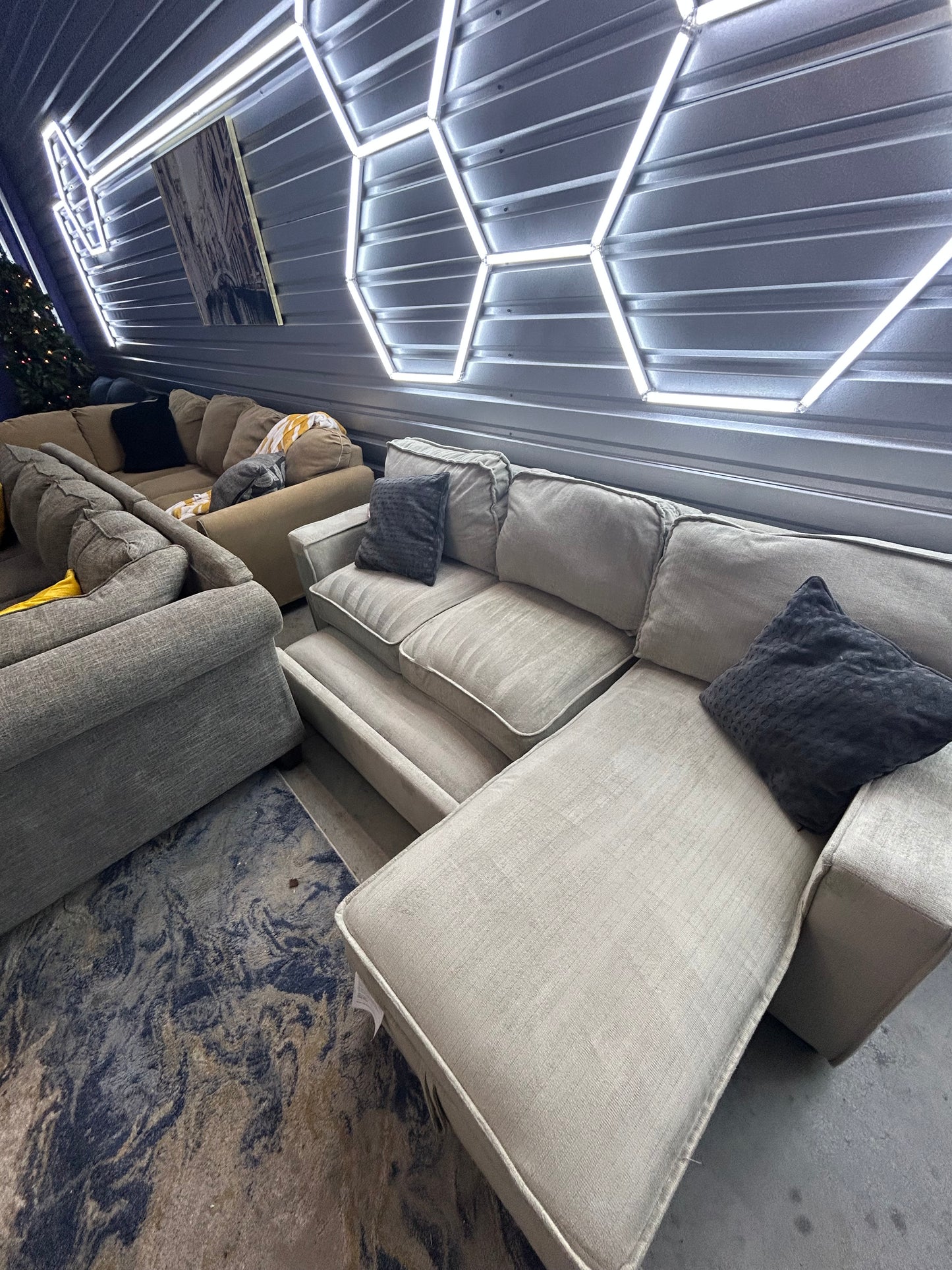 Pullout bed/ storage chaise Sectional Sofa/ Couch (We Deliver)