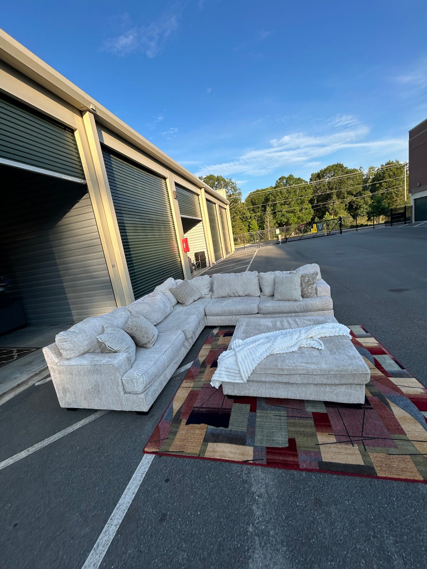 Ashley Rawcliffe Sectional Sofa/ Couch w Oversized ottoman (We Deliver)