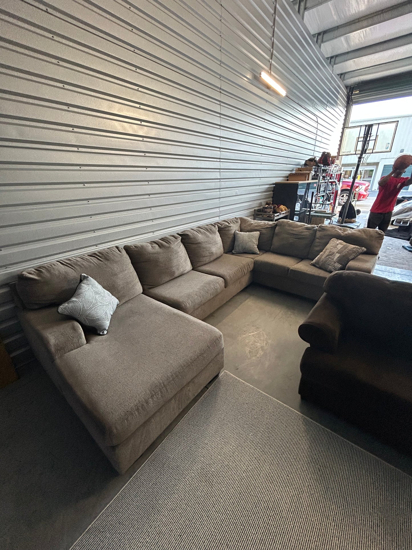 tan U shape Sectional Sofa/ Couch (We Deliver)
