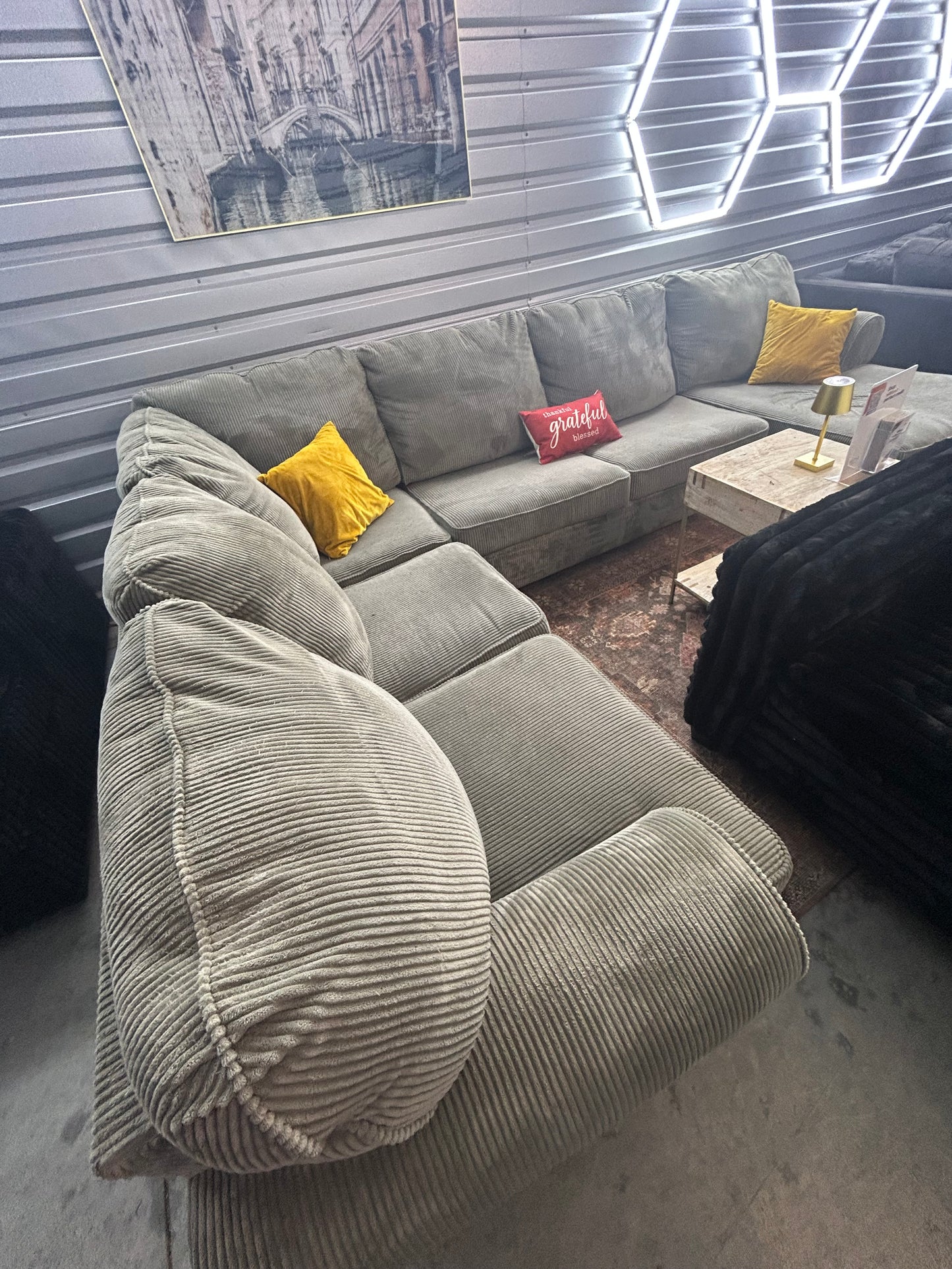 Corduroy U- Shape sectional