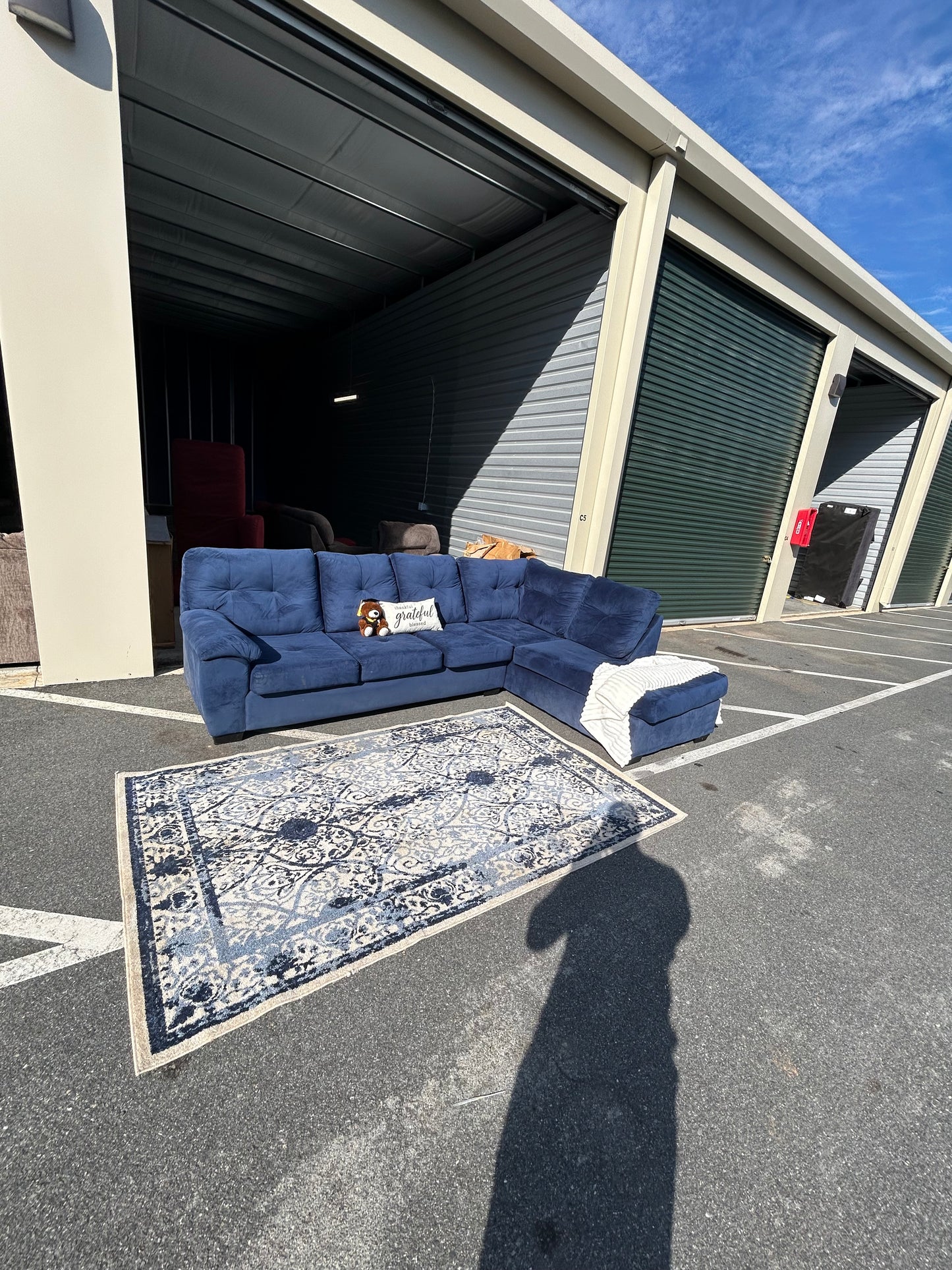 Blue Sectional Sofa/ Couch (We Deliver)