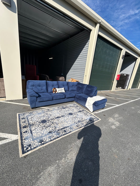 Blue Sectional Sofa/ Couch (We Deliver)