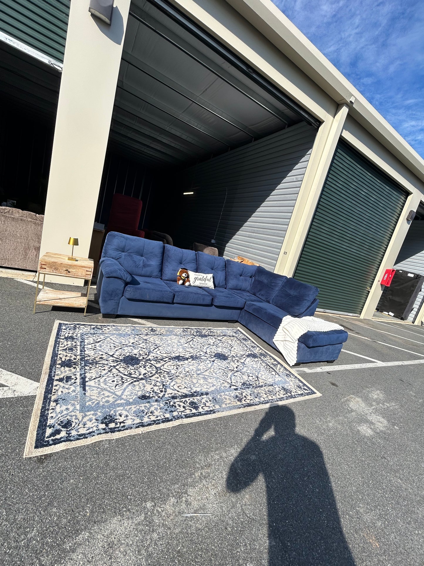 Blue Sectional Sofa/ Couch (We Deliver)