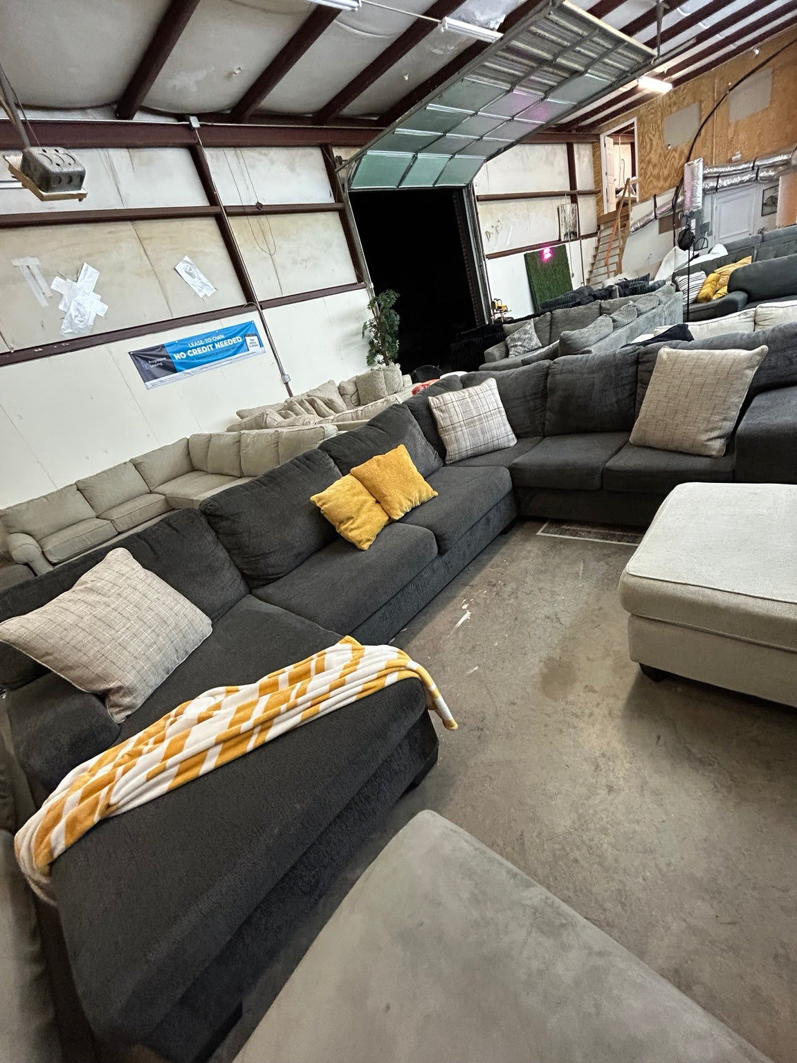 Dark grey U-shaped sectional — Couch King