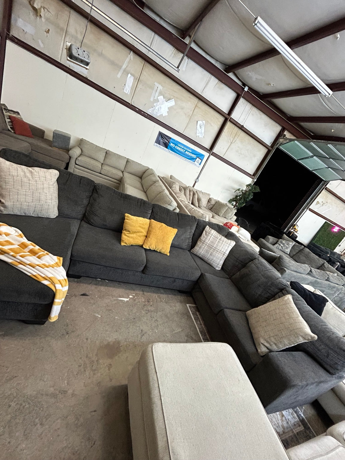 Dark grey U-shaped sectional — Couch King