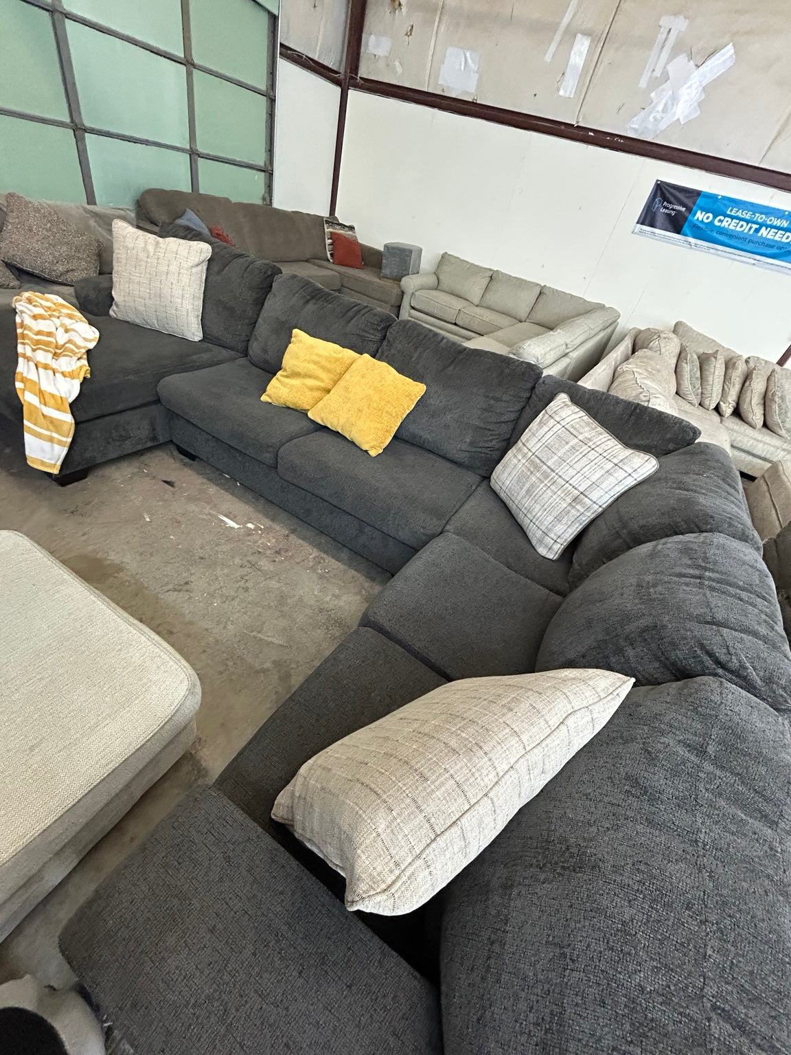 Dark grey U-shaped sectional — Couch King