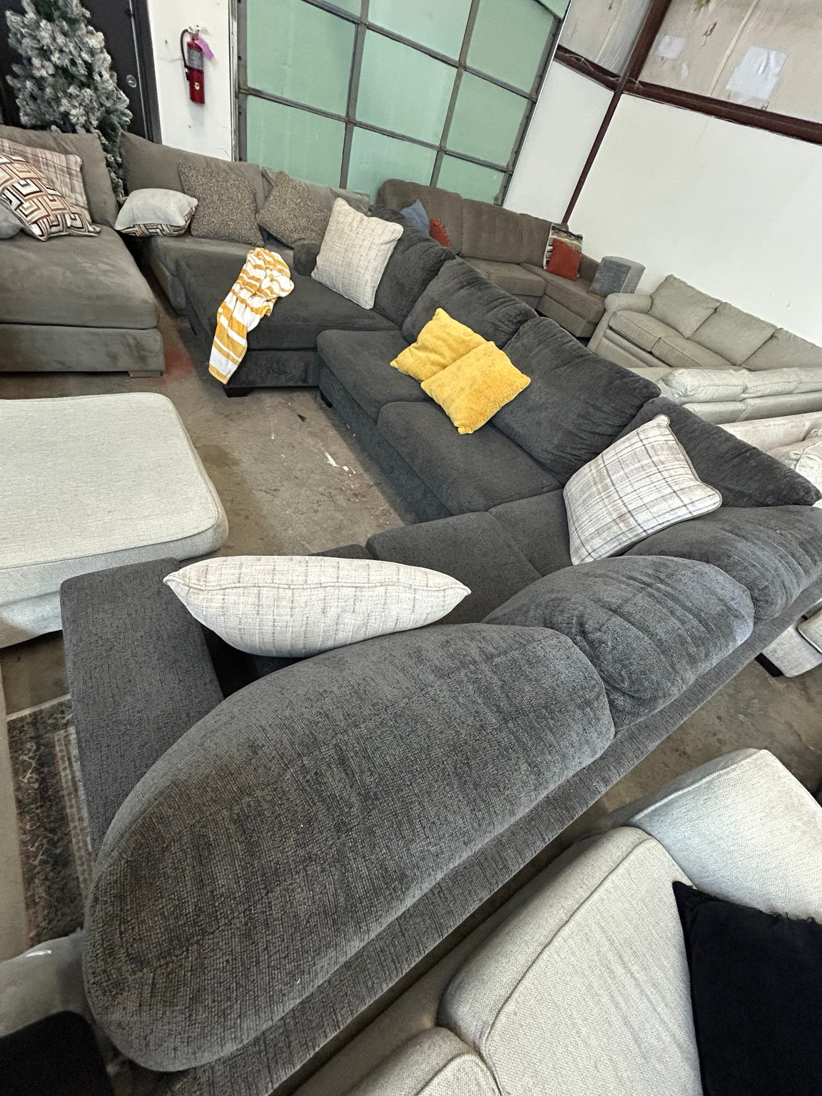Dark grey U-shaped sectional — Couch King