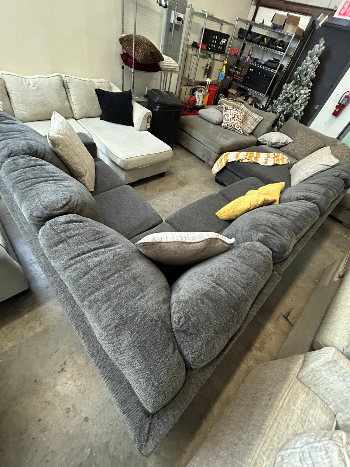 Dark grey U-shaped sectional — Couch King