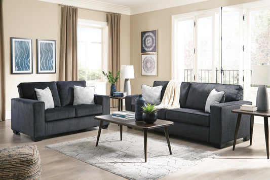 ALTARI sofa and loveseat set in a styled living room