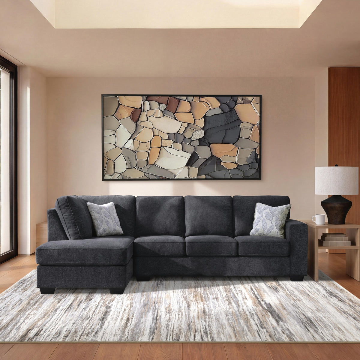 Altari slate left-chaise sectional angled view