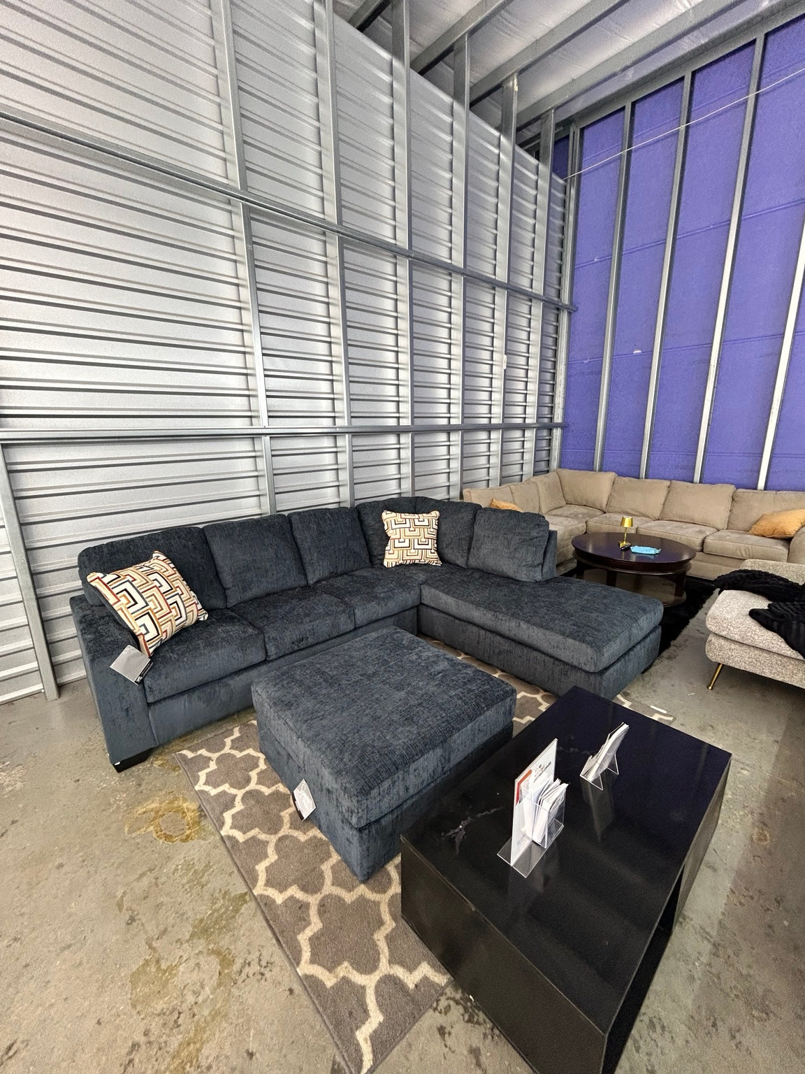 Ashley Aviemore blue sectional alternate view