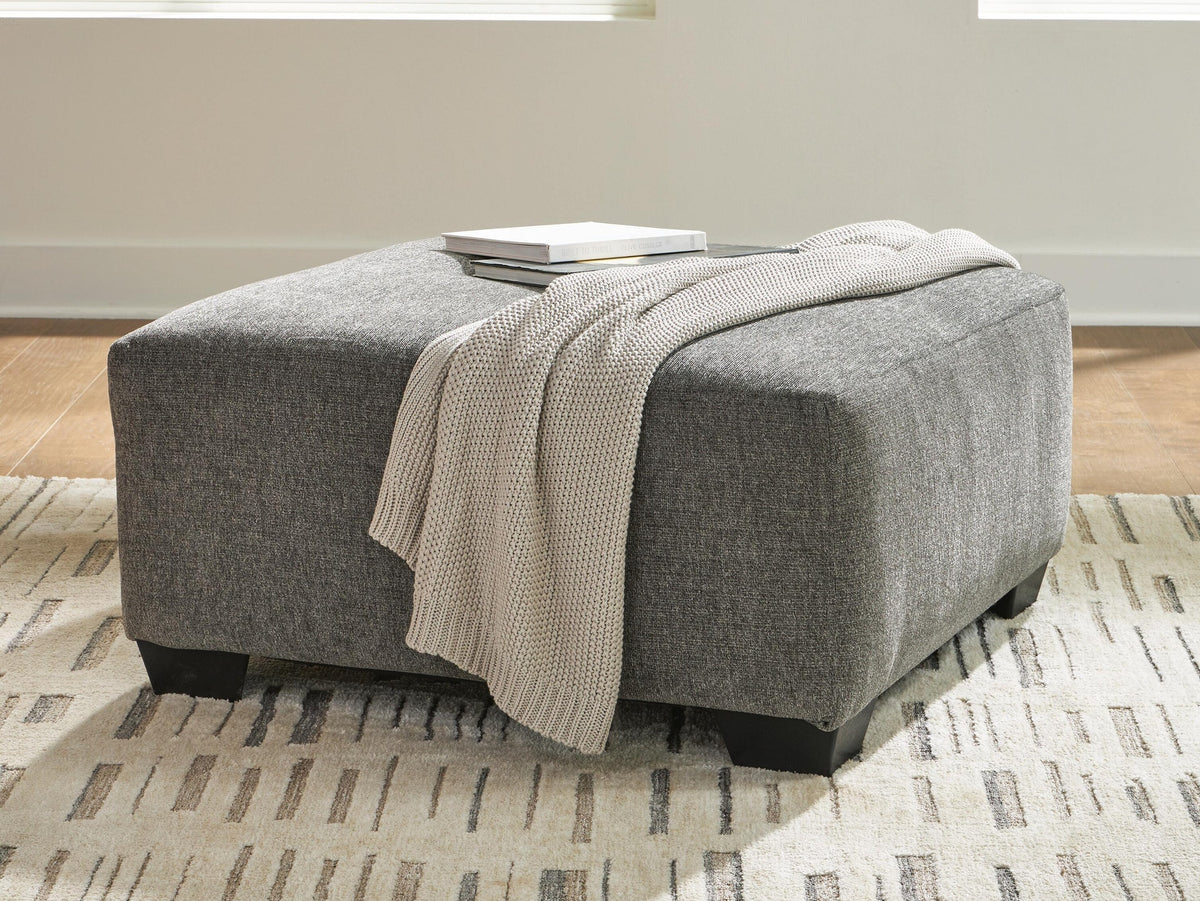 Matching gray Ashley ottoman in a living room