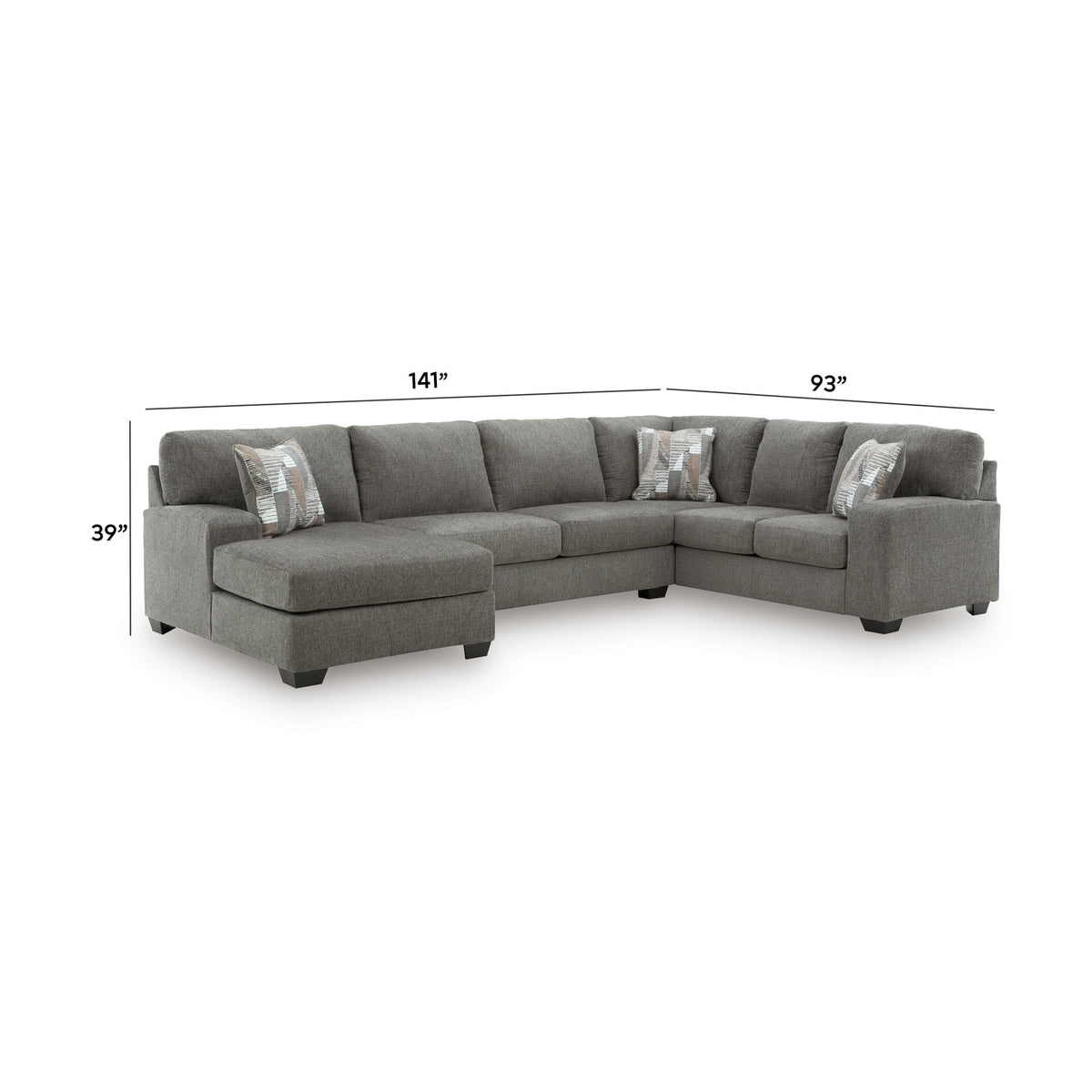 Ashley sectional dimensions, chaise on the left