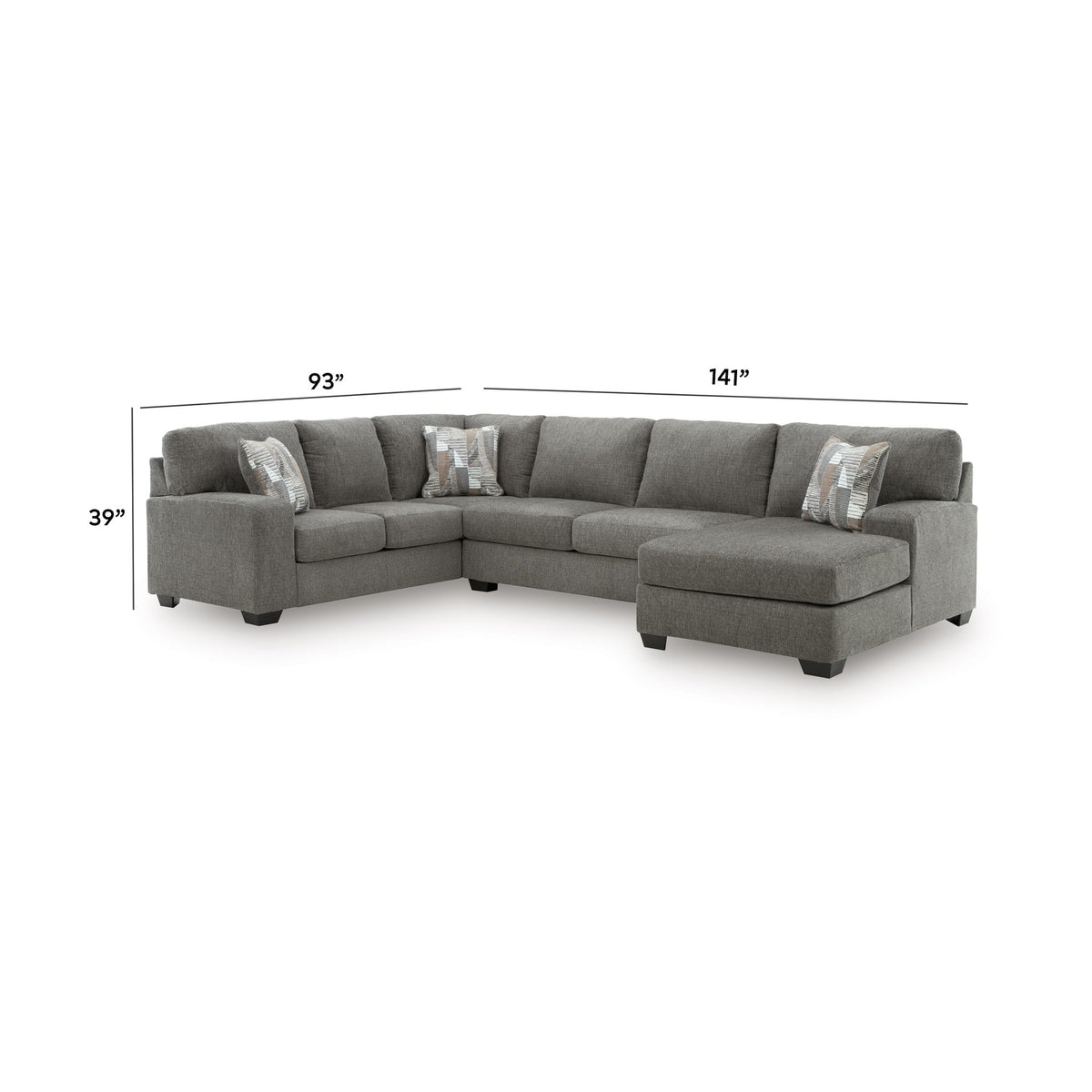 Ashley sectional dimensions, chaise on the right