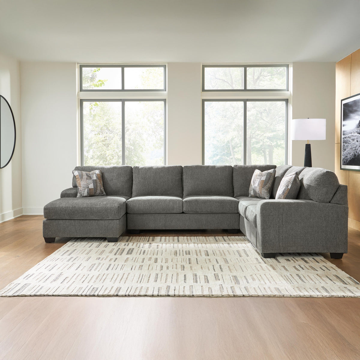 Gray Ashley sectional alternate arrangement in a living room