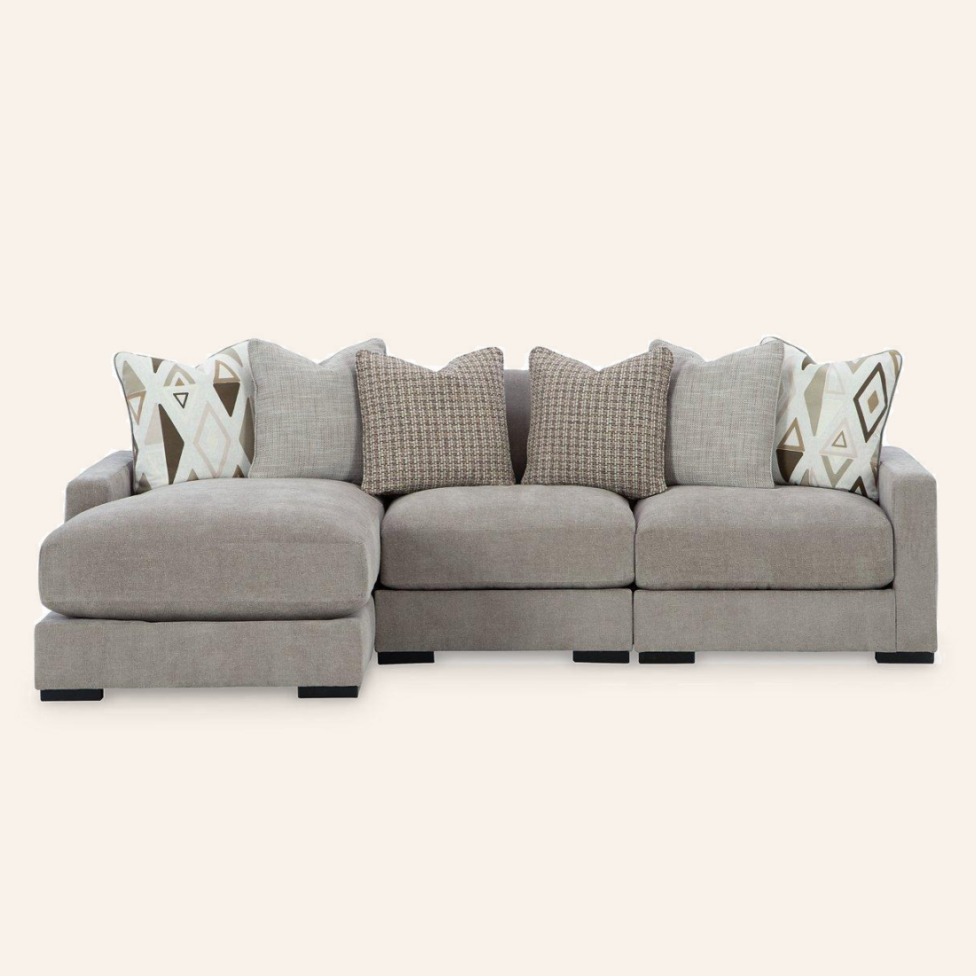 3-Piece Sectional with Chaise — Left Facing